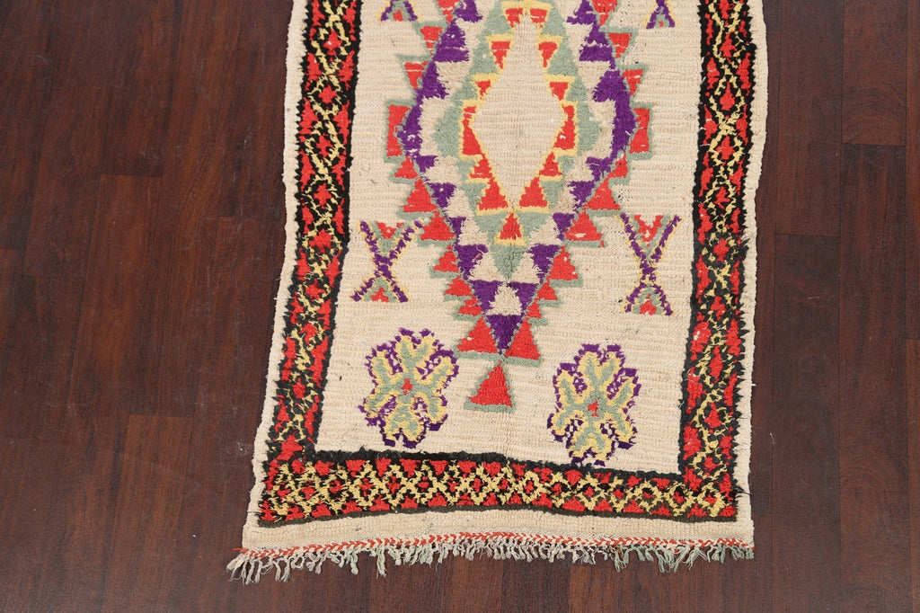 Antique Geometric Moroccan Oriental Area Rug 3x6