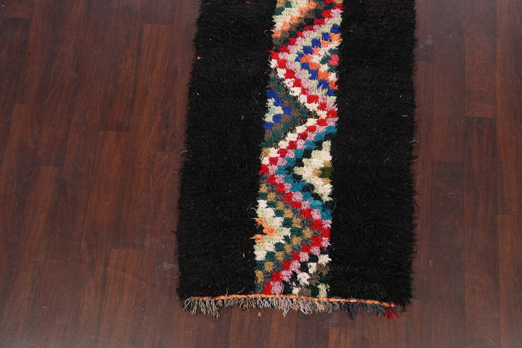 Tribal Moroccan Oriental Runner Rug 3x7