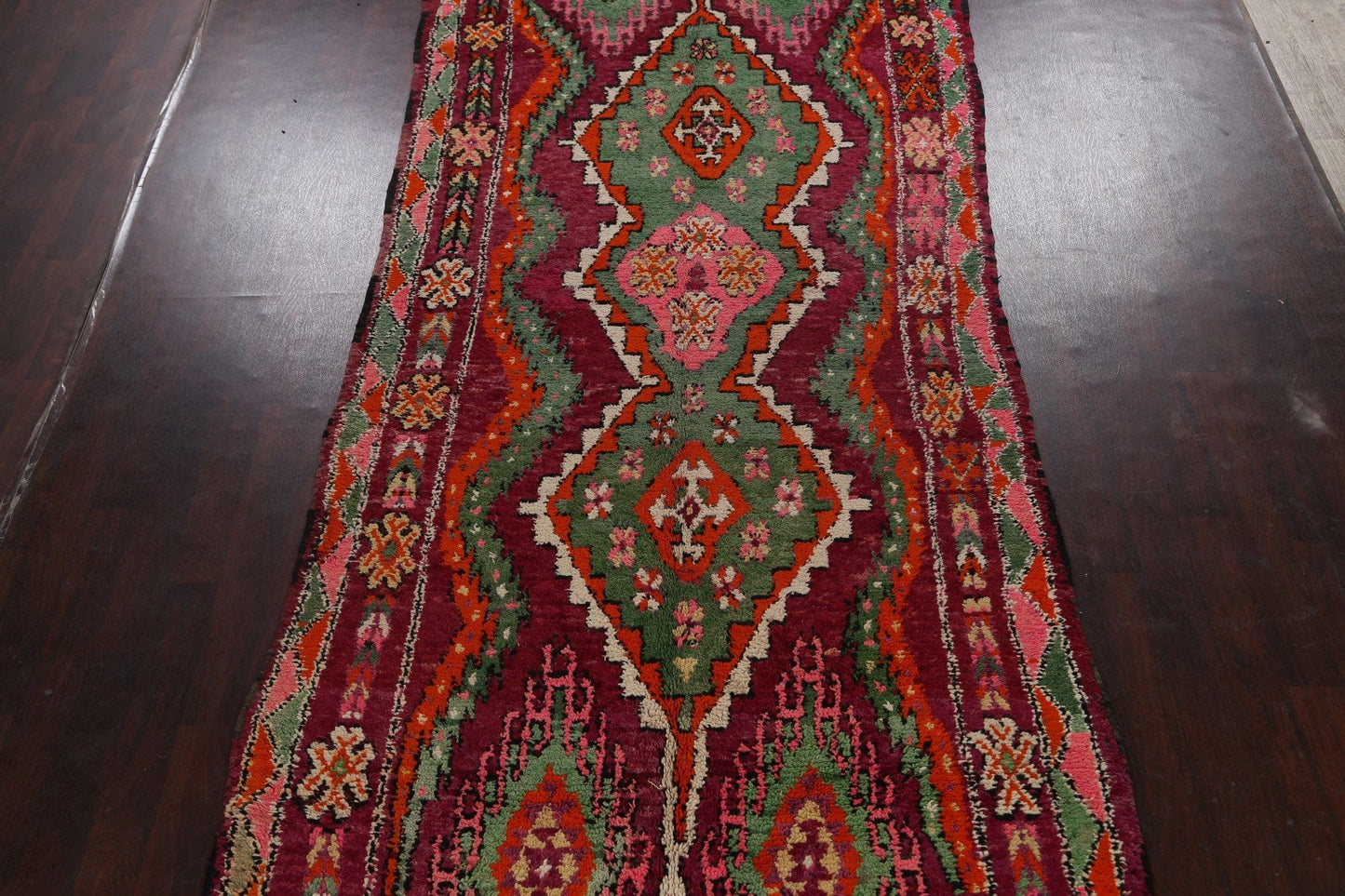 Antique Geometric Moroccan Oriental Runner Rug 6x16