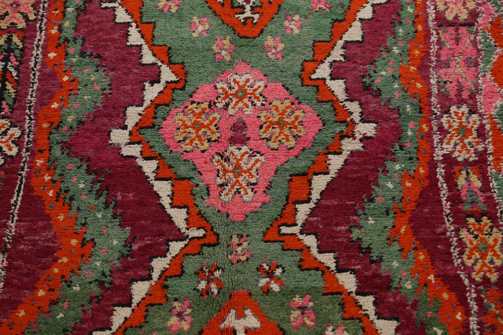 Antique Geometric Moroccan Oriental Runner Rug 6x16