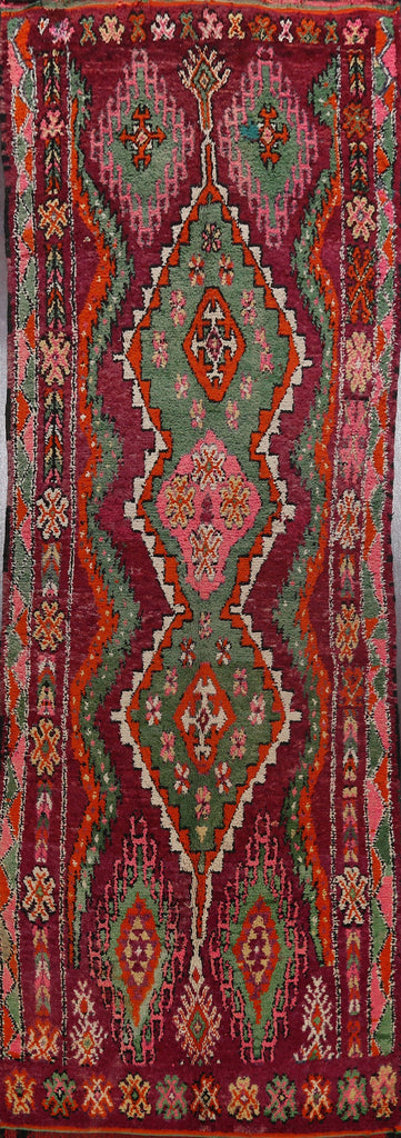 Antique Geometric Moroccan Oriental Runner Rug 6x16