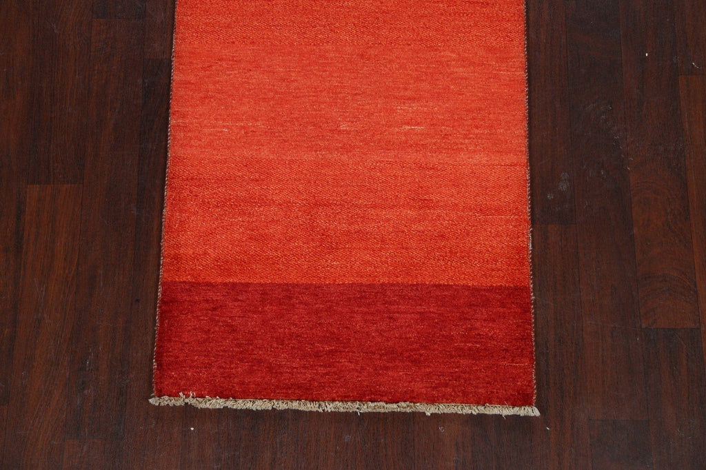 Modern Gabbeh Kashkoli Oriental Runner Rug 3x9