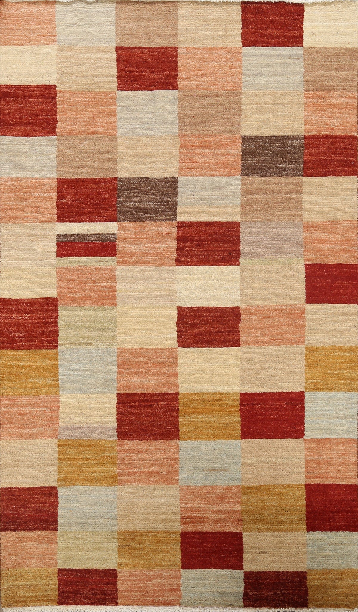 Checkered Modern Gabbeh Kashkoli Oriental Area Rug 4x6