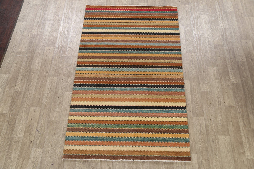 All-Over Gabbeh Kashkoli Oriental Area Rug 5x8