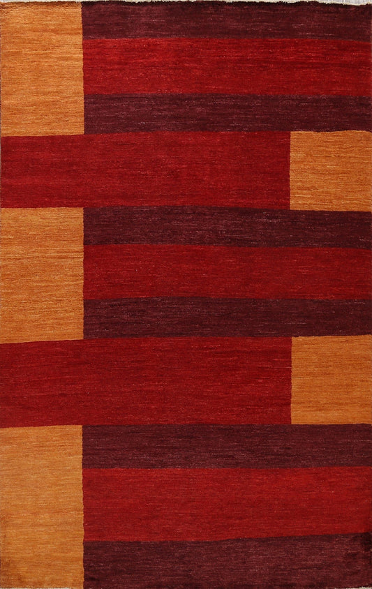 Geometric Modern Gabbeh Kashkoli Oriental Area Rug 6x9