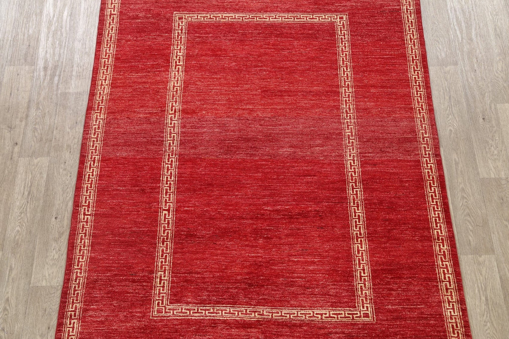 Modern Gabbeh Kashkoli Oriental Area Rug 6x8