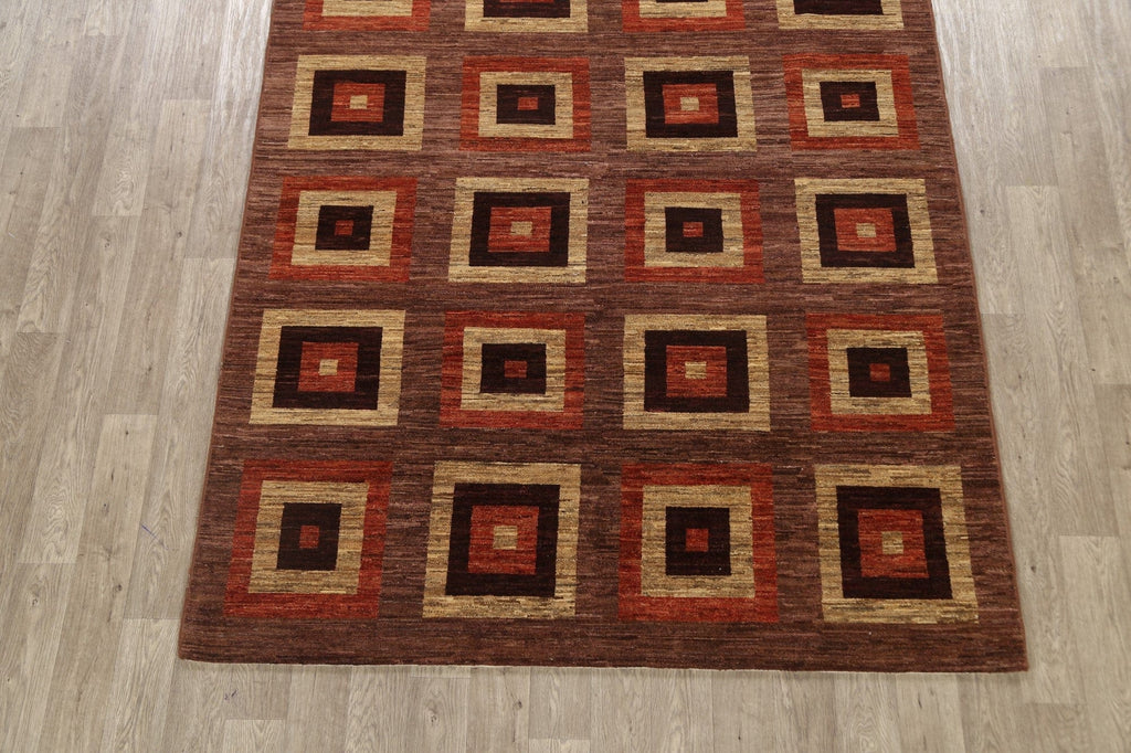 Geometric Gabbeh Kashkoli Oriental Area Rug 7x9