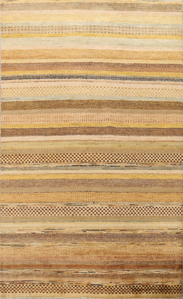 All-Over Striped Gabbeh Kashkoli Oriental Area Rug 6x8