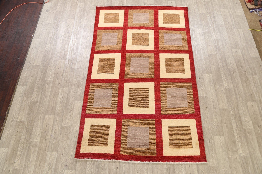 Modern Geometric Gabbeh Kashkoli Oriental Area Rug 6x10