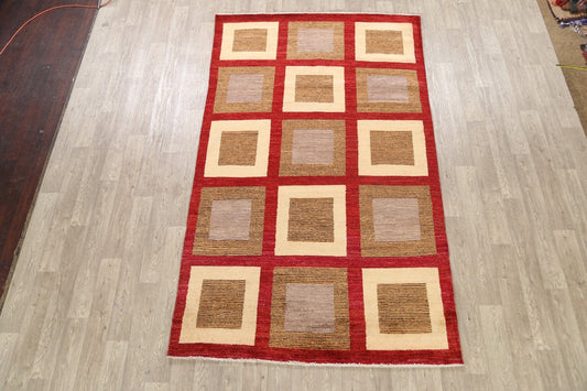 Modern Geometric Gabbeh Kashkoli Oriental Area Rug 6x10