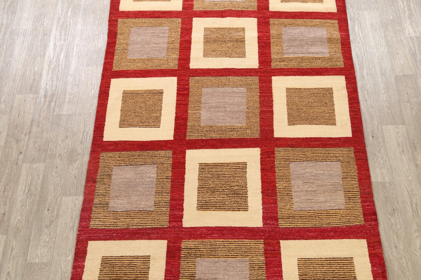 Modern Geometric Gabbeh Kashkoli Oriental Area Rug 6x10