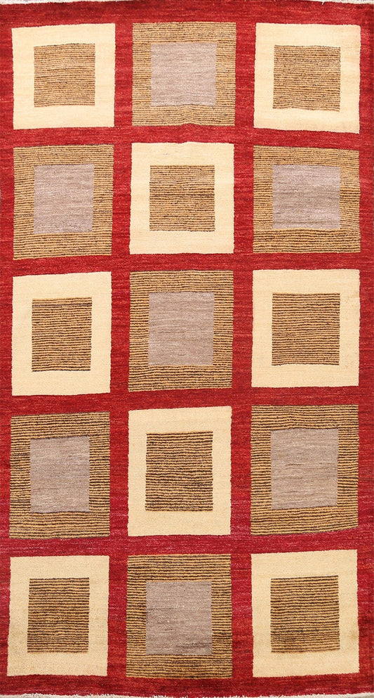 Modern Geometric Gabbeh Kashkoli Oriental Area Rug 6x10