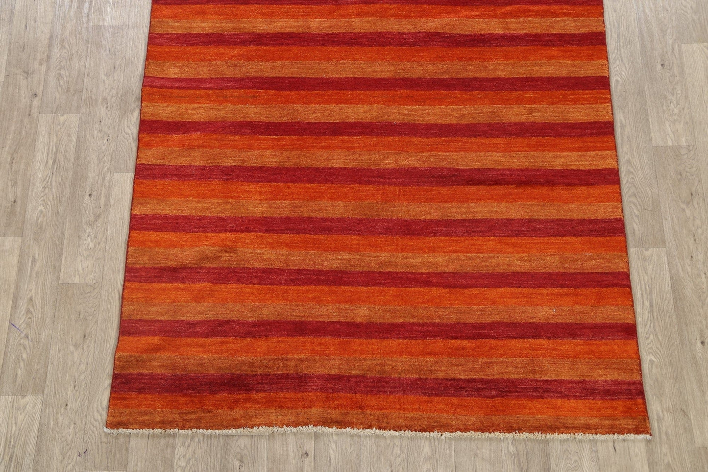 Modern Striped Gabbeh Kashkoli Oriental Area Rug 5x8