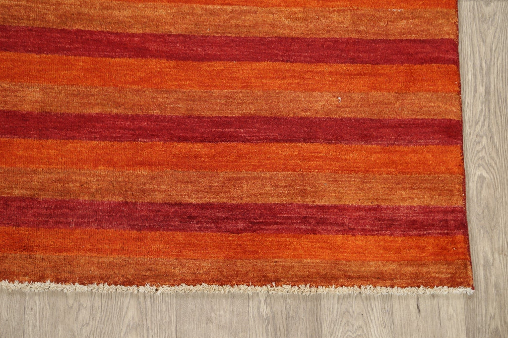 Modern Striped Gabbeh Kashkoli Oriental Area Rug 5x8