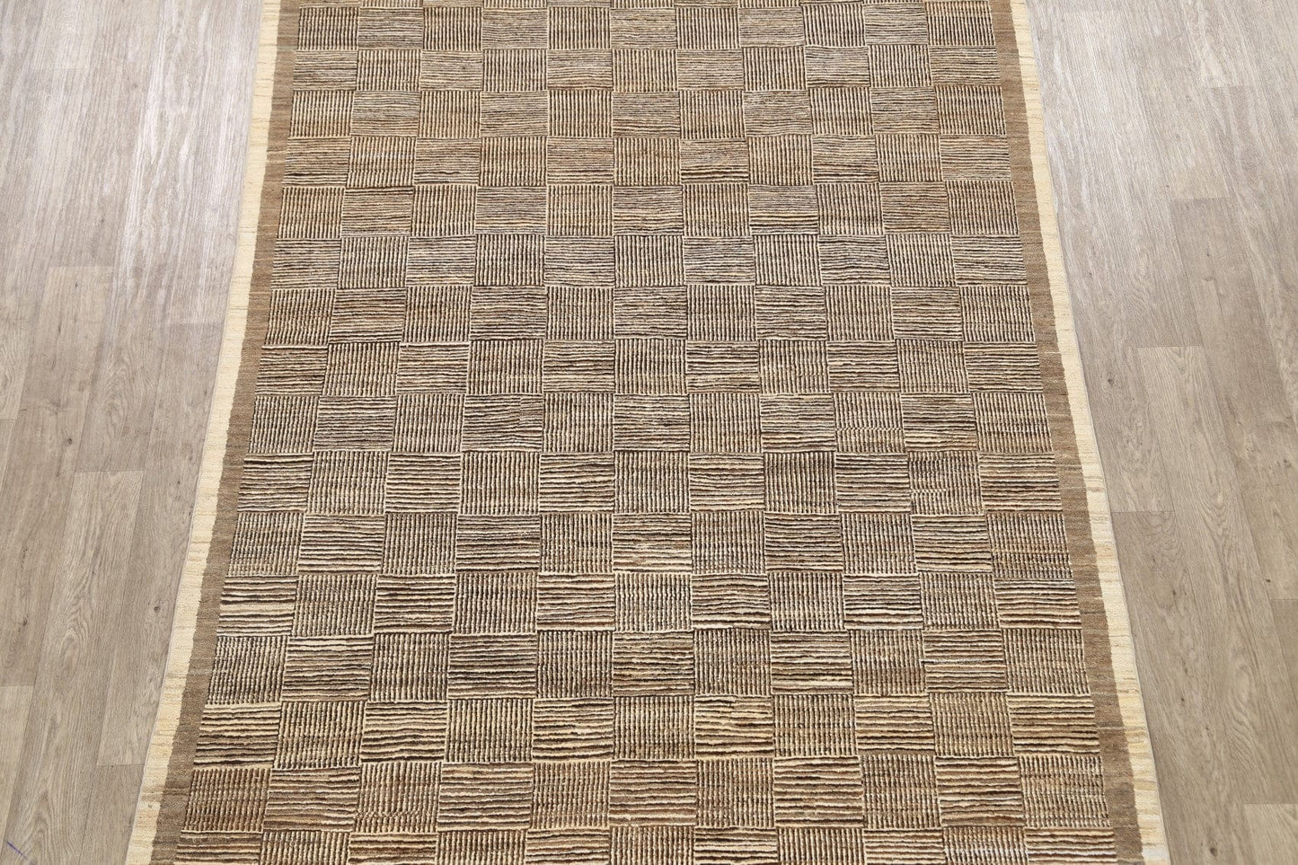 All-Over Checkered Gabbeh Kashkoli Oriental Area Rug 6x9