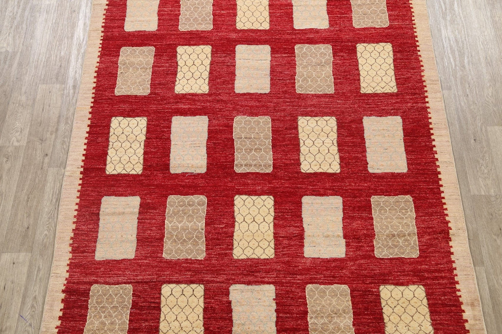 Geometric Red Gabbeh Kashkoli Oriental Area Rug 6x8