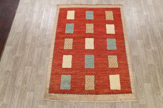 Modern Gabbeh Kashkoli Oriental Area Rug 6x8