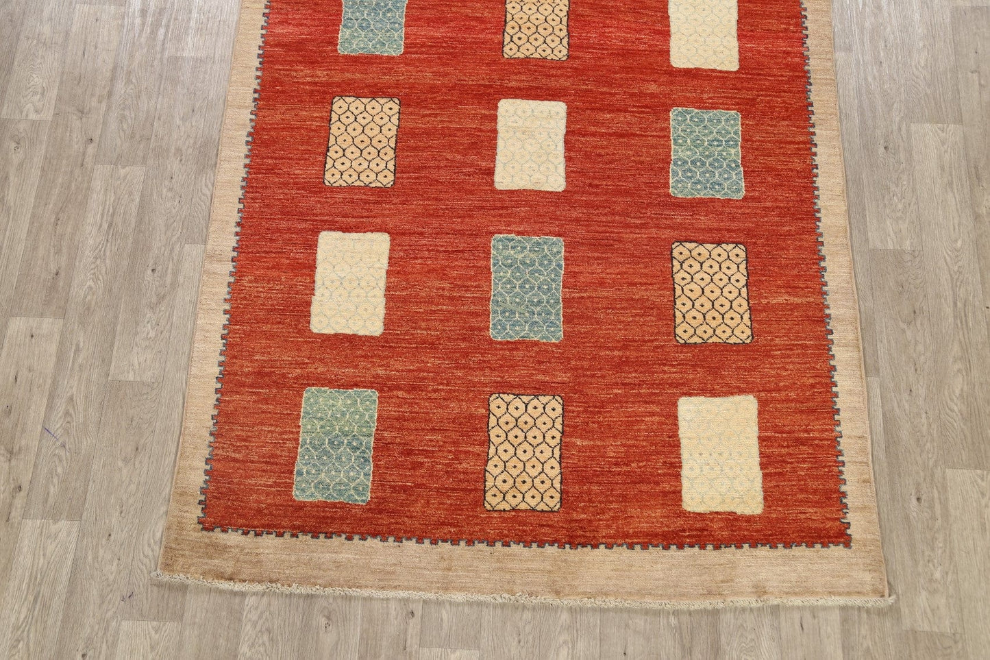 Modern Gabbeh Kashkoli Oriental Area Rug 6x8