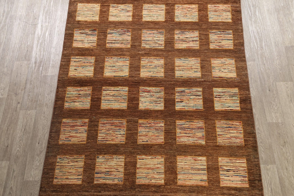 Checkered Gabbeh Kashkoli Oriental Area Rug 5x9