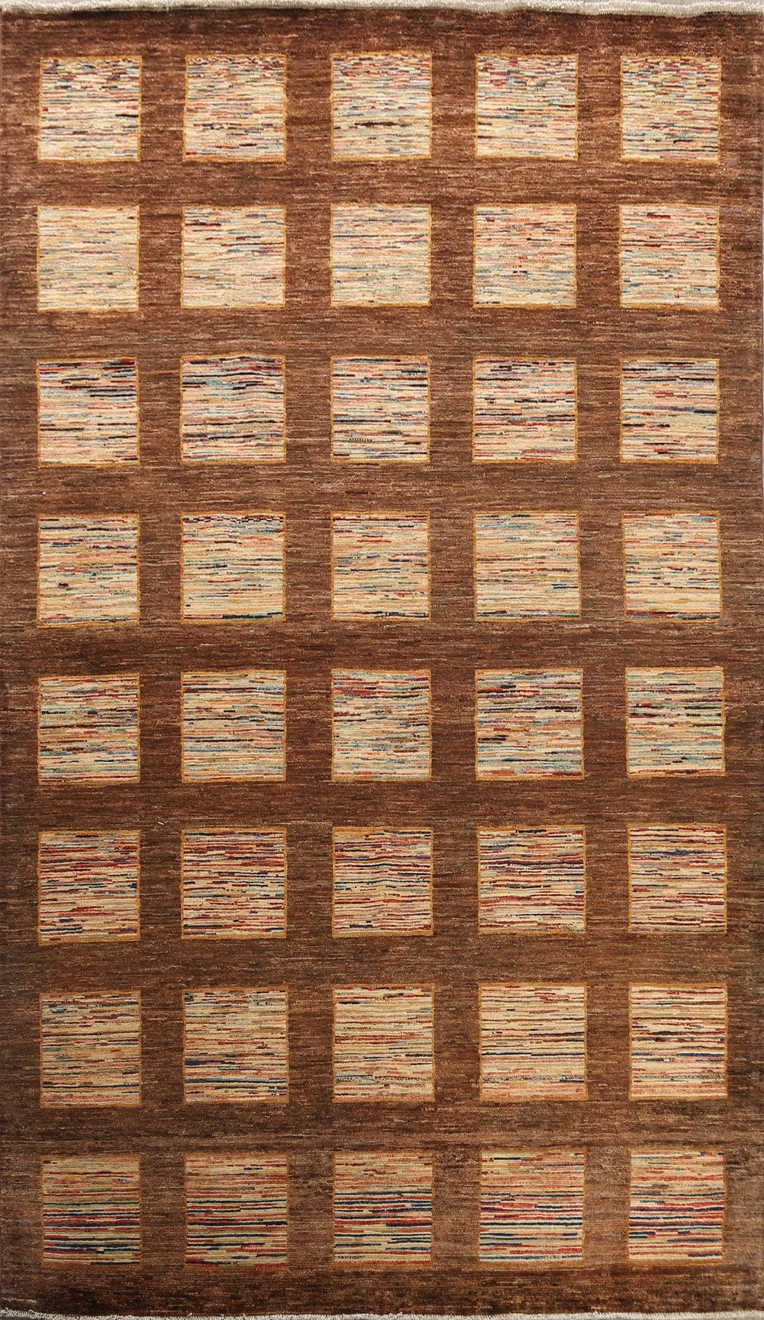 Checkered Gabbeh Kashkoli Oriental Area Rug 5x9