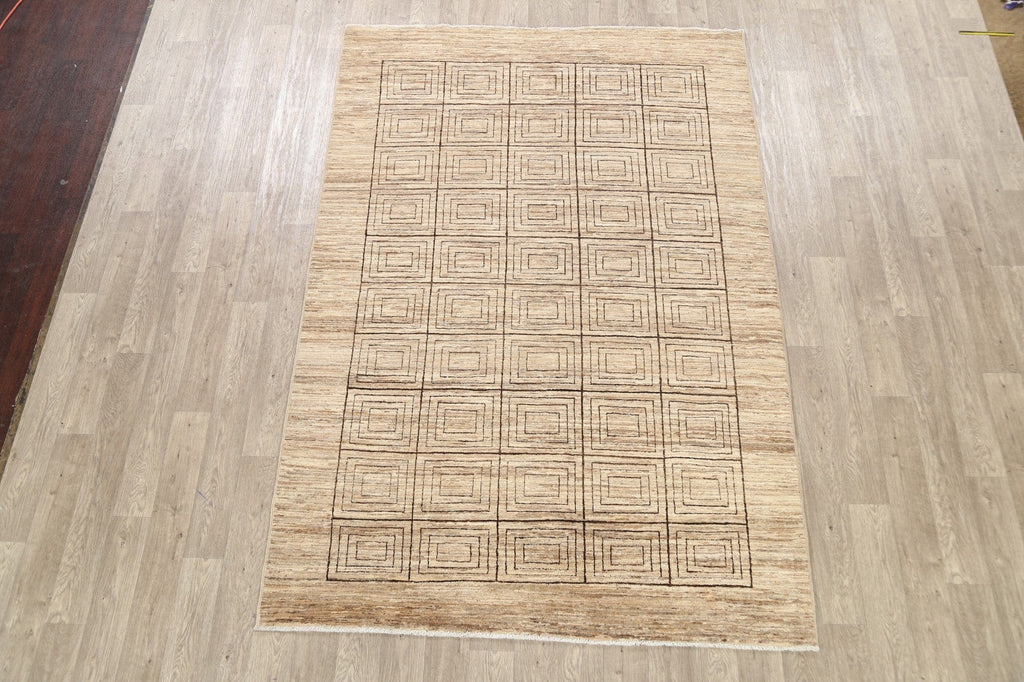 Modern Gabbeh Kashkoli Oriental Area Rug 6x9