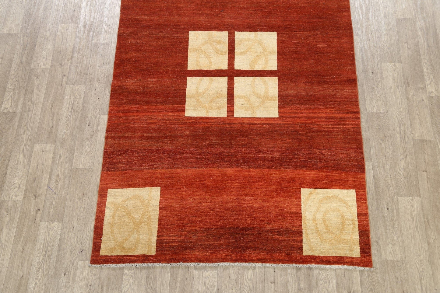 Modern Gabbeh Kashkoli Oriental Area Rug 6x9