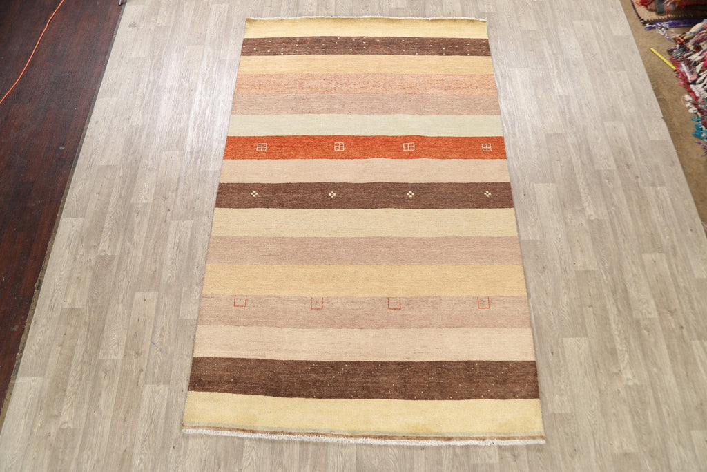 Modern Gabbeh Kashkoli Oriental Area Rug 6x10