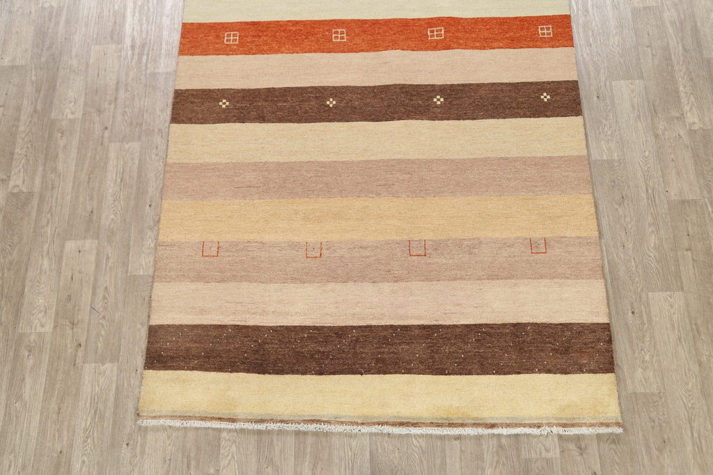 Modern Gabbeh Kashkoli Oriental Area Rug 6x10