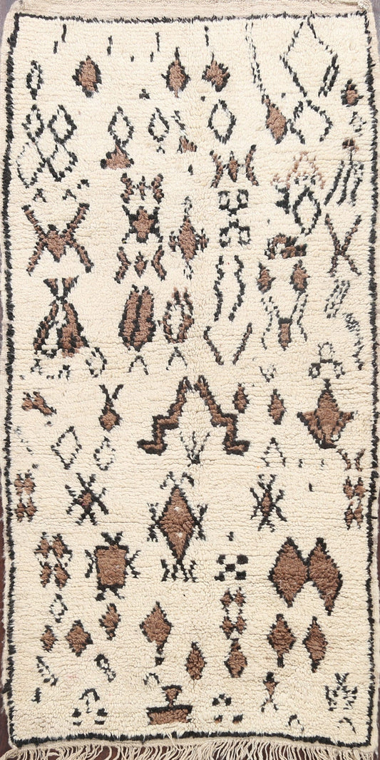 All-Over Tribal Moroccan Oriental Area Rug 4x7