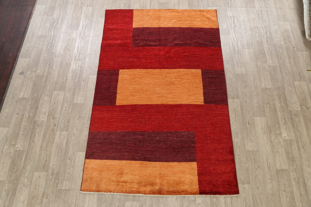 Modern Patch-Work Gabbeh Kashkoli Oriental Area Rug 5x9