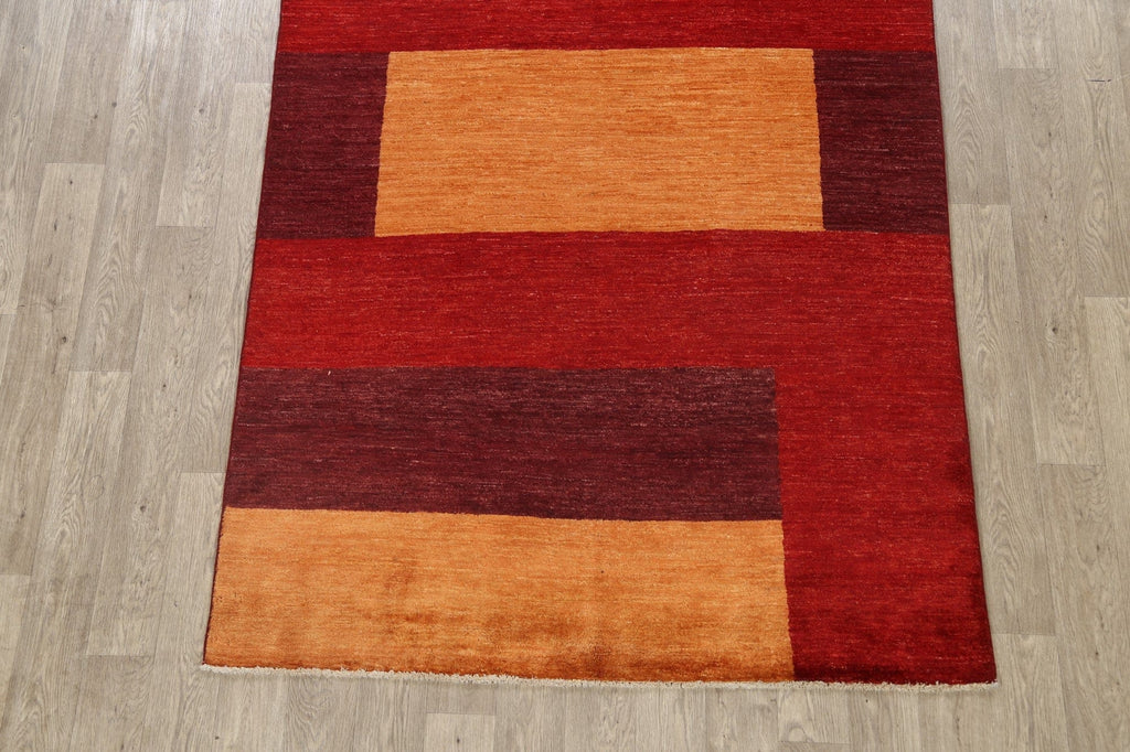 Modern Patch-Work Gabbeh Kashkoli Oriental Area Rug 5x9