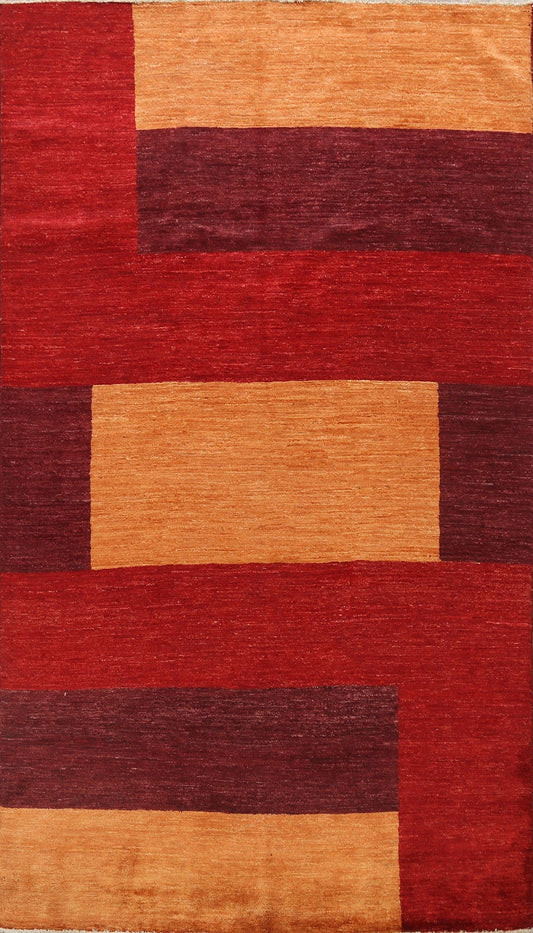 Modern Patch-Work Gabbeh Kashkoli Oriental Area Rug 5x9