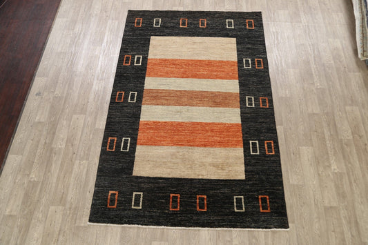 Modern Striped Gabbeh Kashkoli Oriental Area Rug 6x9