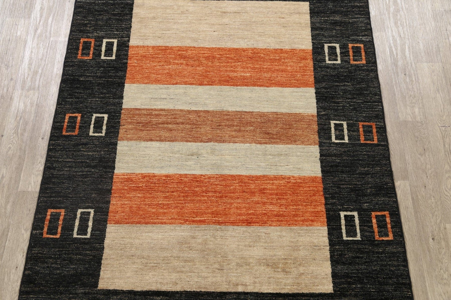 Modern Striped Gabbeh Kashkoli Oriental Area Rug 6x9