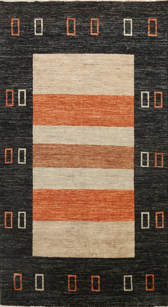 Modern Striped Gabbeh Kashkoli Oriental Area Rug 6x9