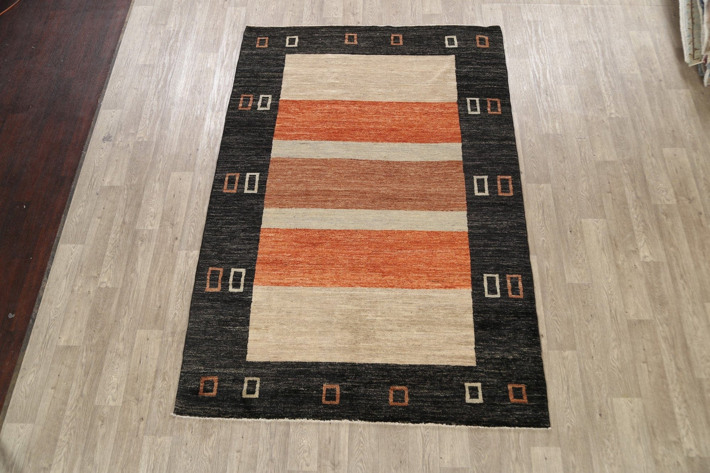 Modern Striped Gabbeh Kashkoli Oriental Area Rug 6x9