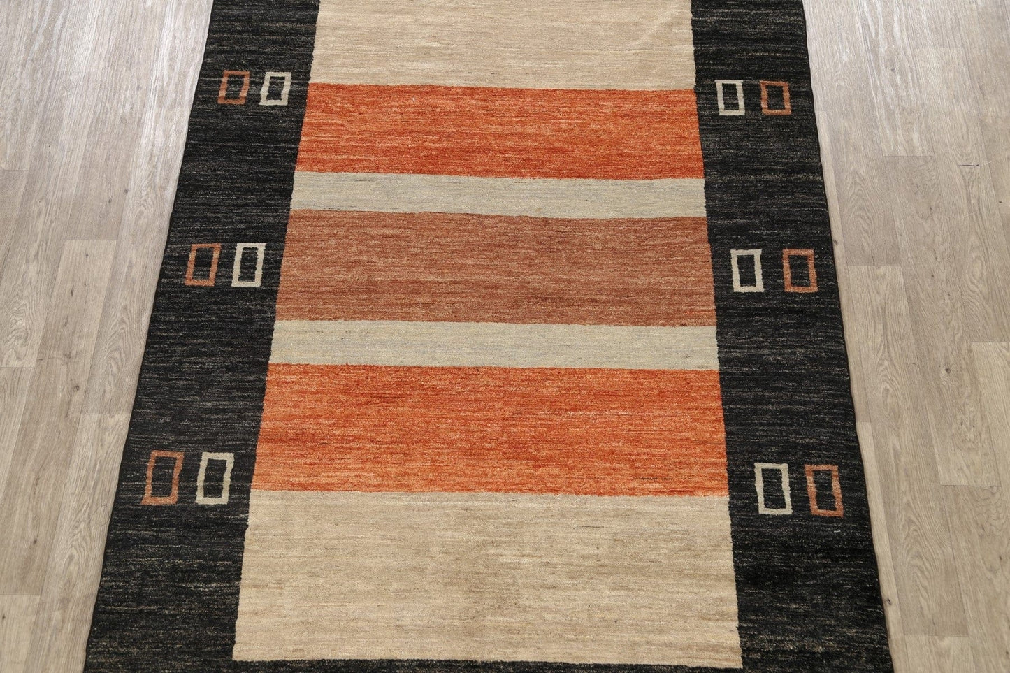 Modern Striped Gabbeh Kashkoli Oriental Area Rug 6x9