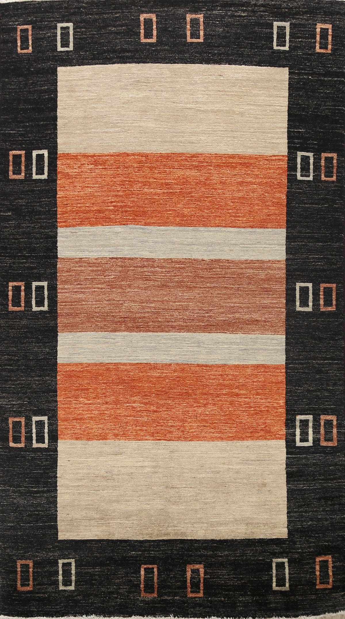 Modern Striped Gabbeh Kashkoli Oriental Area Rug 6x9