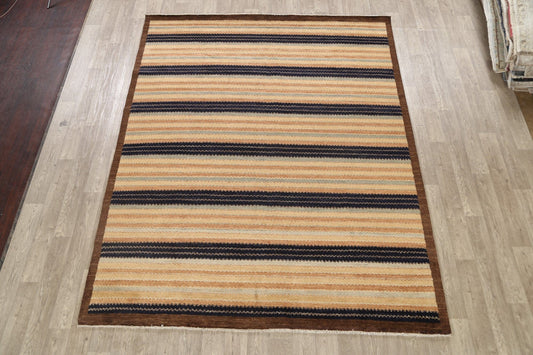 Modern Striped Gabbeh Kashkoli Oriental Area Rug 8x10