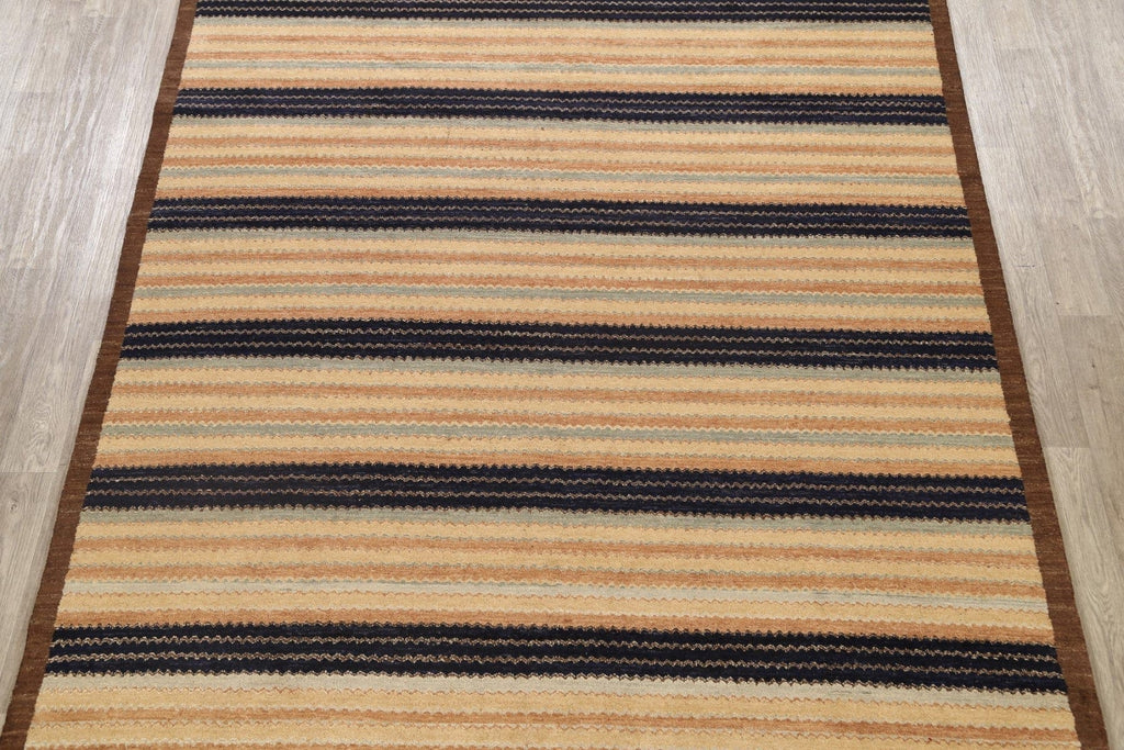 Modern Striped Gabbeh Kashkoli Oriental Area Rug 8x10