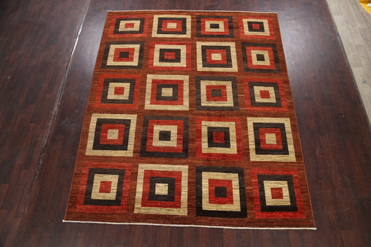 Modern Gabbeh Kashkoli Oriental Area Rug 8x10