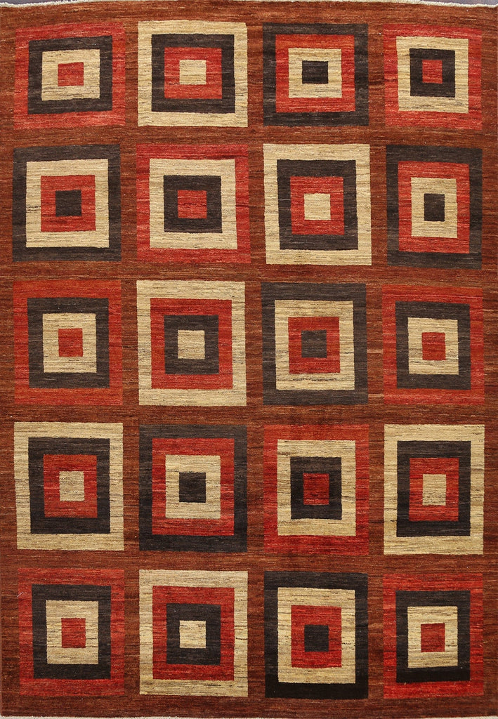 Modern Gabbeh Kashkoli Oriental Area Rug 8x10