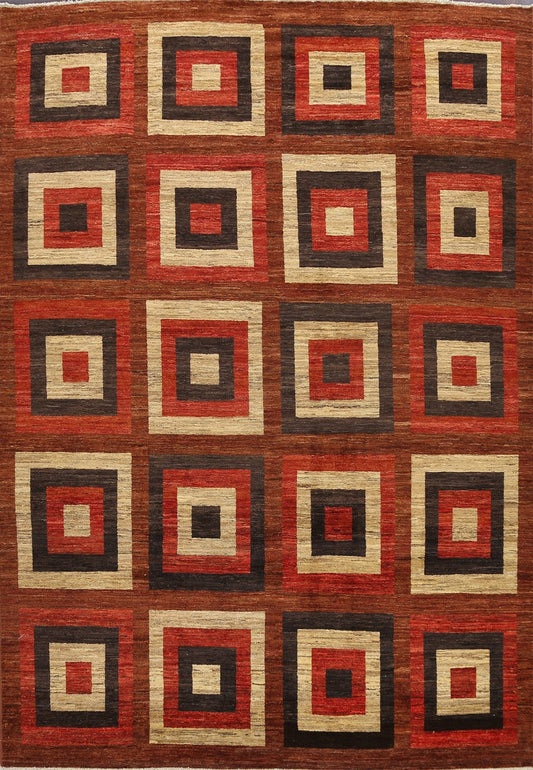 Modern Gabbeh Kashkoli Oriental Area Rug 8x10