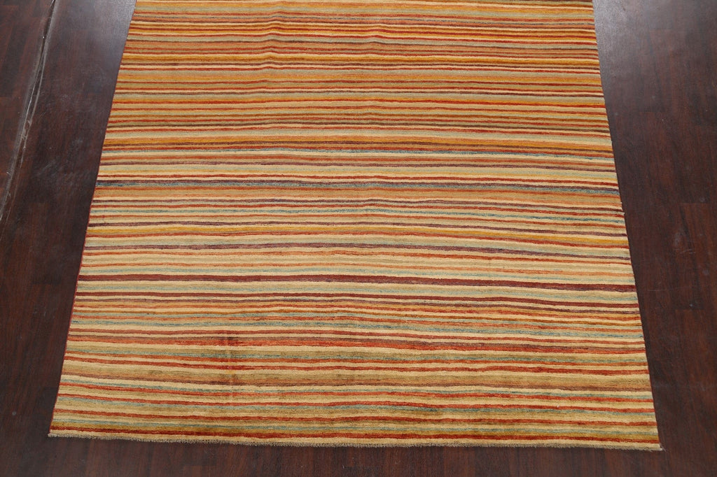 Striped Gabbeh Kashkoli Oriental Area Rug 8x10