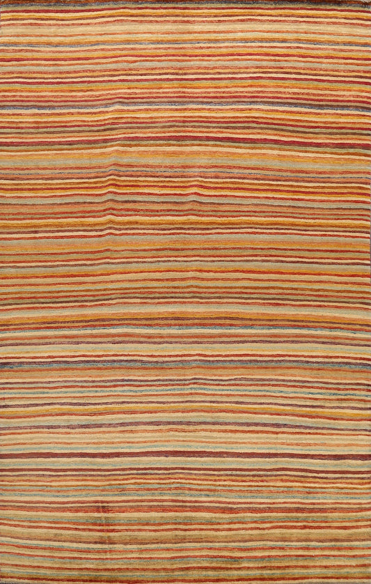 Striped Gabbeh Kashkoli Oriental Area Rug 8x10