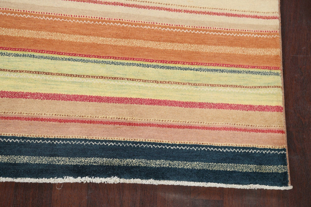 Striped Gabbeh Kashkoli Oriental Area Rug 8x10