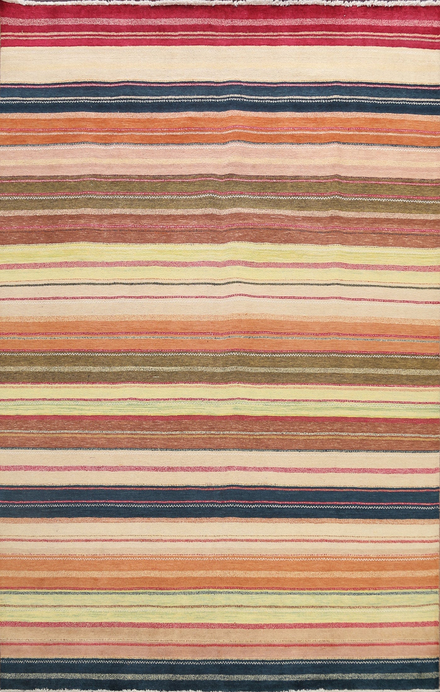 Striped Gabbeh Kashkoli Oriental Area Rug 8x10