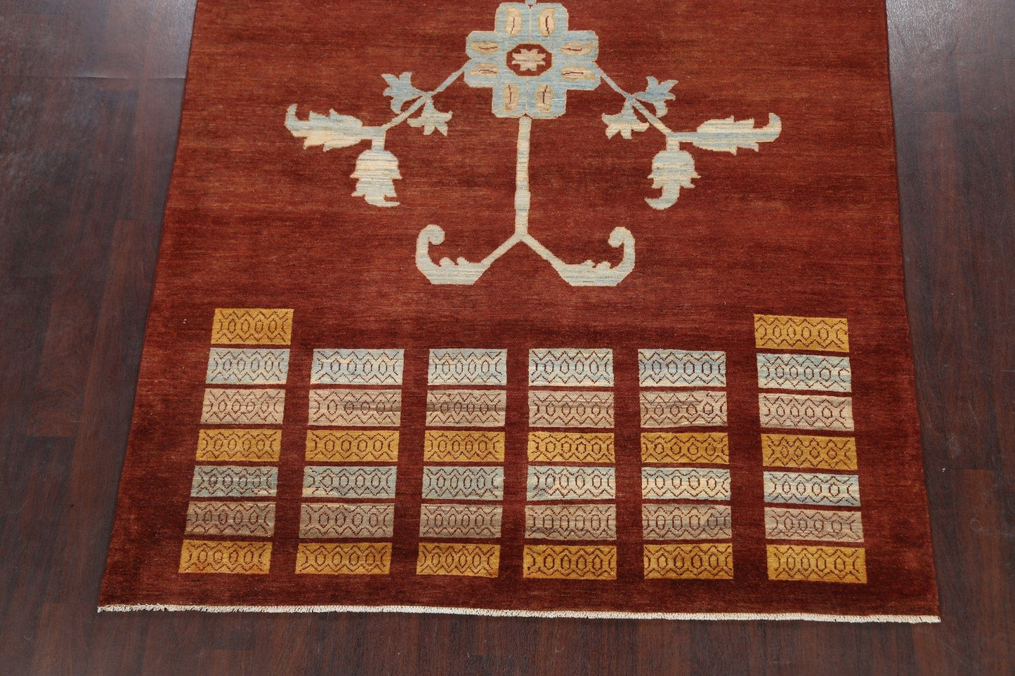 Modern Gabbeh Kashkoli Oriental Area Rug 6x10