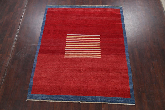 Modern Gabbeh Kashkoli Oriental Area Rug 7x8