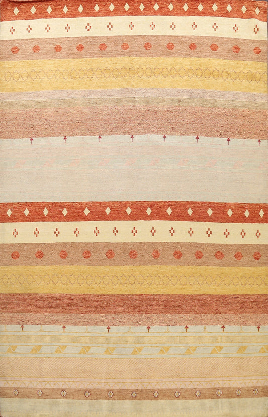 Modern Striped Gabbeh Kashkoli Oriental Area Rug 8x10